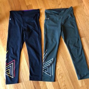 2 pairs of Under Armour cropped leggings.